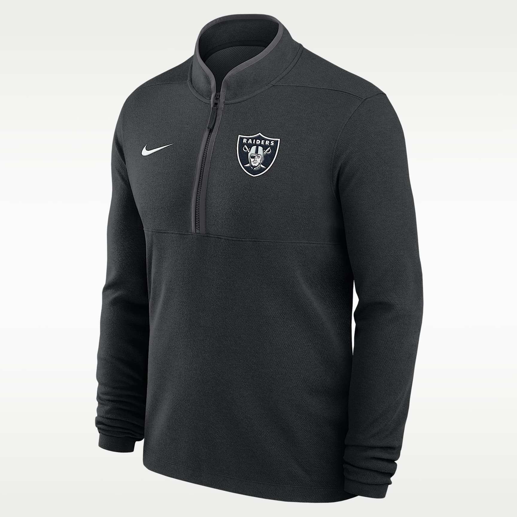 Las Vegas Raiders Logo Victory Men's Nike Dri-FIT NFL 1/2-Zip Long